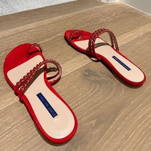 Stuart Weitzman Womens Petrini Slide- Red
